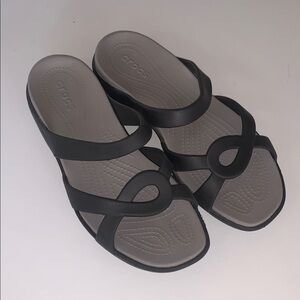 CROCS Meleen Twist Black Slip On Lightweight Comfy Foam Mules Sandals Women 11